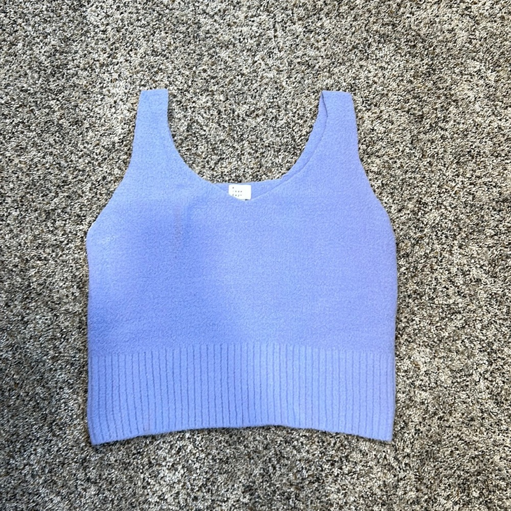 Purple Cropped Sweater Tank
